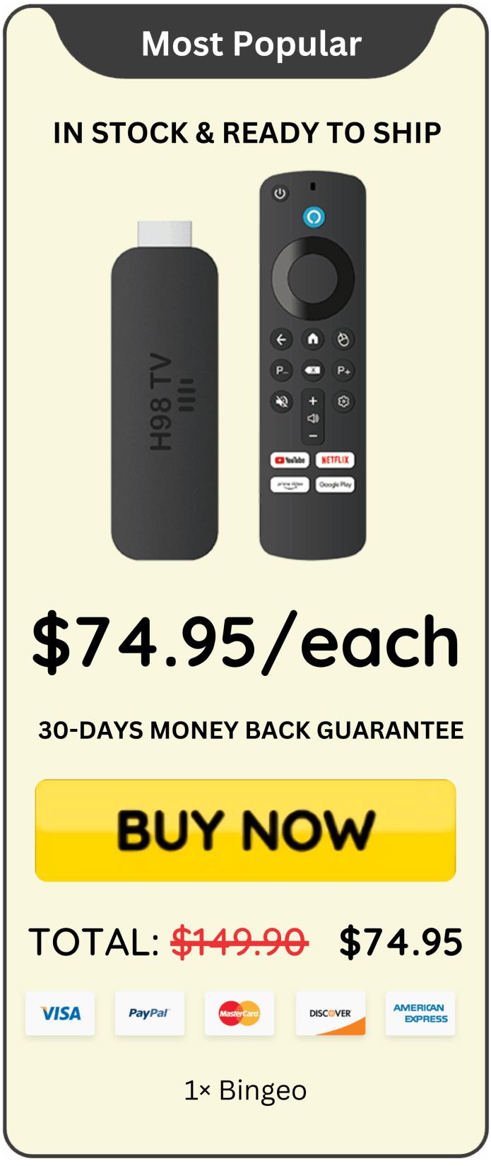 Bingeo offer price 