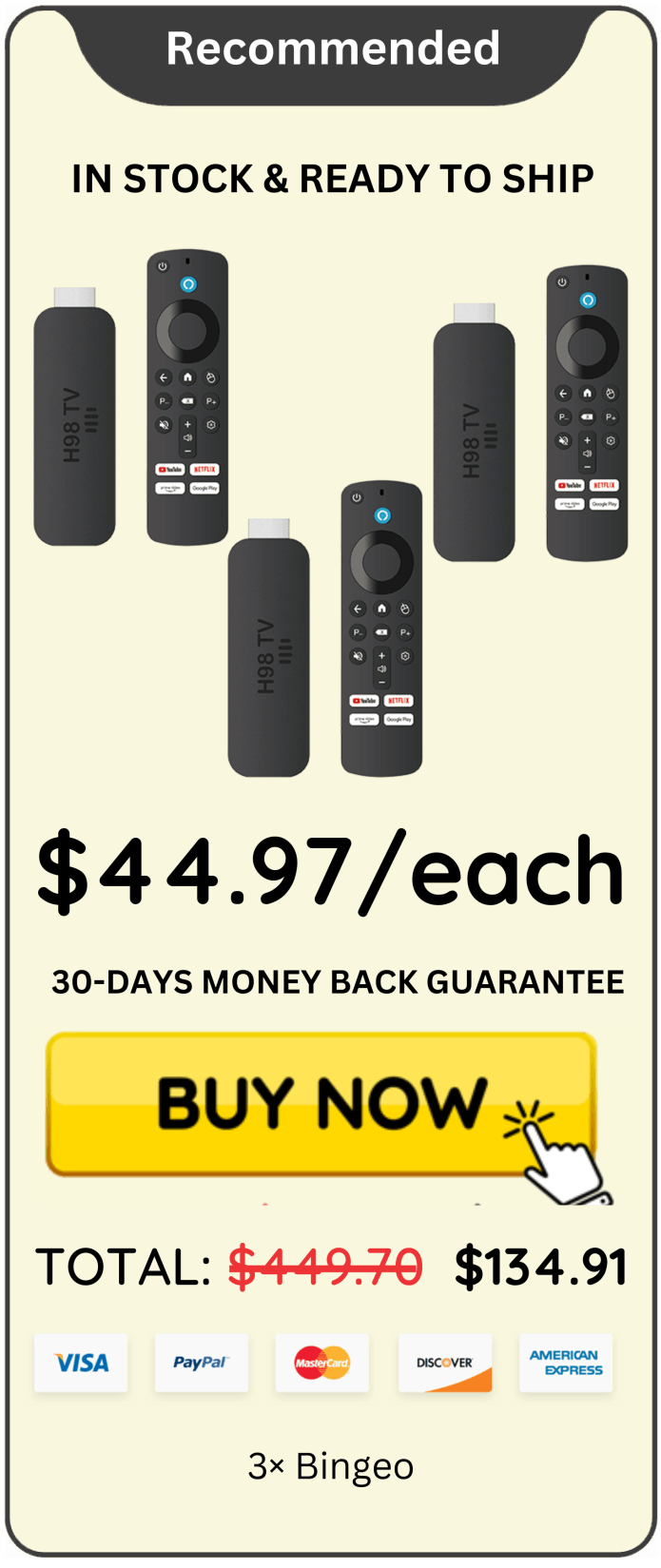 Bingeo offer price 